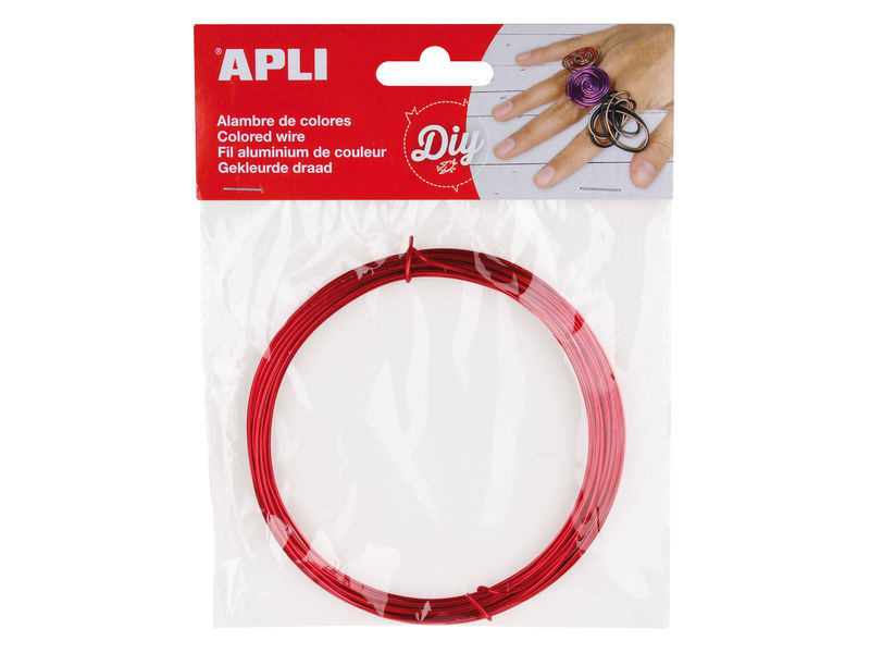 APLI - Bolsa 5M. ALAMBRE DE ALUMINIO ROJO 1,5MM. Ø (Ref.14097)