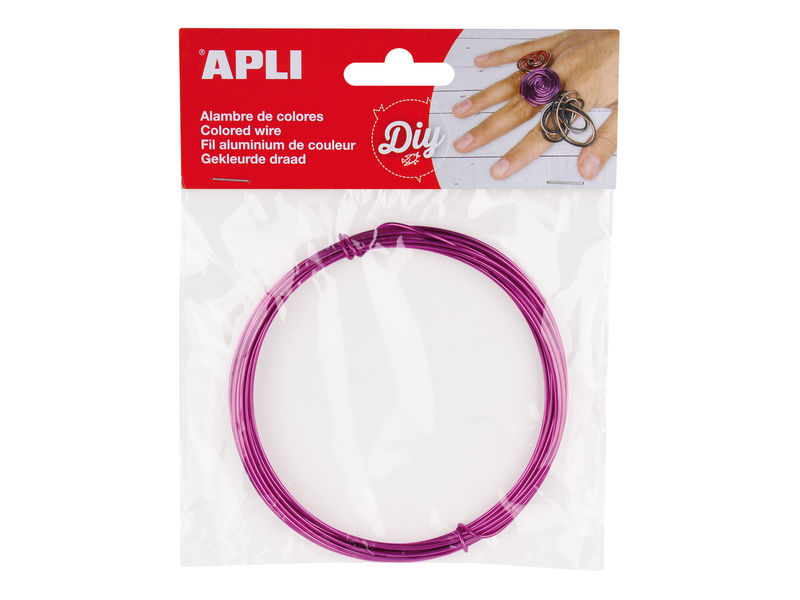 APLI - Bolsa 5M. ALAMBRE DE ALUMINIO ROSA 1,5MM. Ø (Ref.14099)