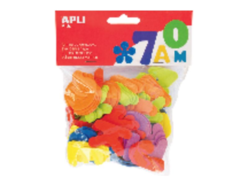 APLI - Goma Eva Bolsa 104 ud Formas letras No adhesivo (Ref.13074)