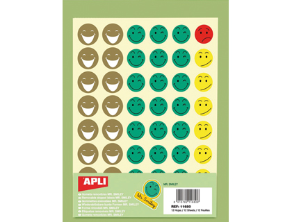 APLI - Gomets Mr. Smiley Bolsa 12 Hojas (Ref.11680)