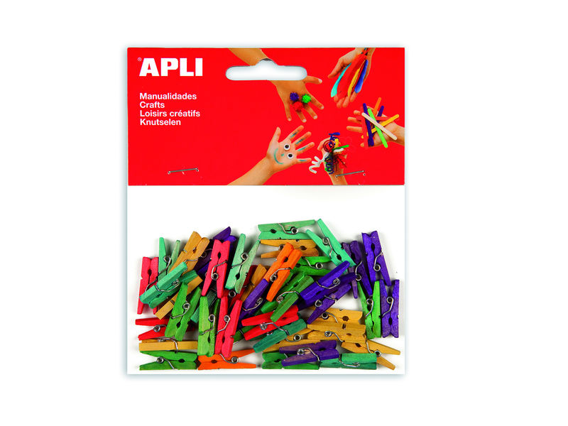 APLI - Bolsa 45 MINI PINZAS COLOR NATURAL (Ref.13479)