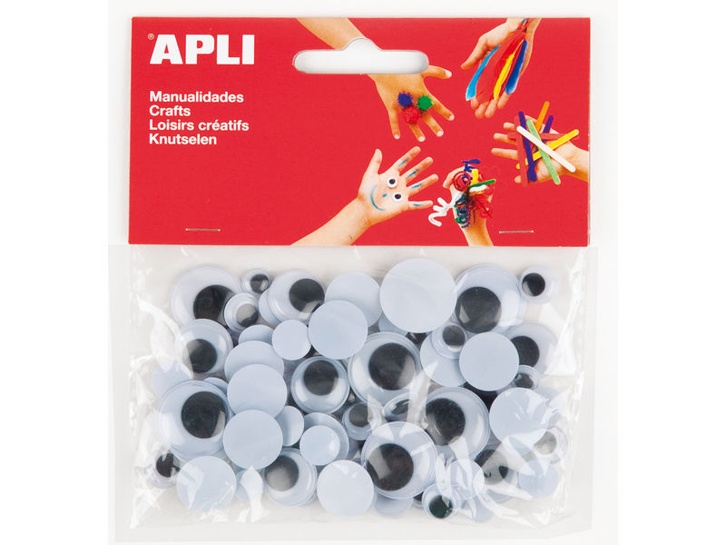 APLI - Bolsa 75 OJOS MÓVILES DE TAMAÑOS SURTIDOS (Ref.13058)