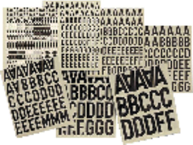APLI - Letras y números adhesivos 76 ud 50 mm Negro (Ref.4450)