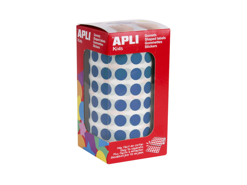 APLI - Rollo 59 HOJAS GOMETS BRILLANTES REDONDOS AZULES 10,5MM. Ø (Ref.4852)