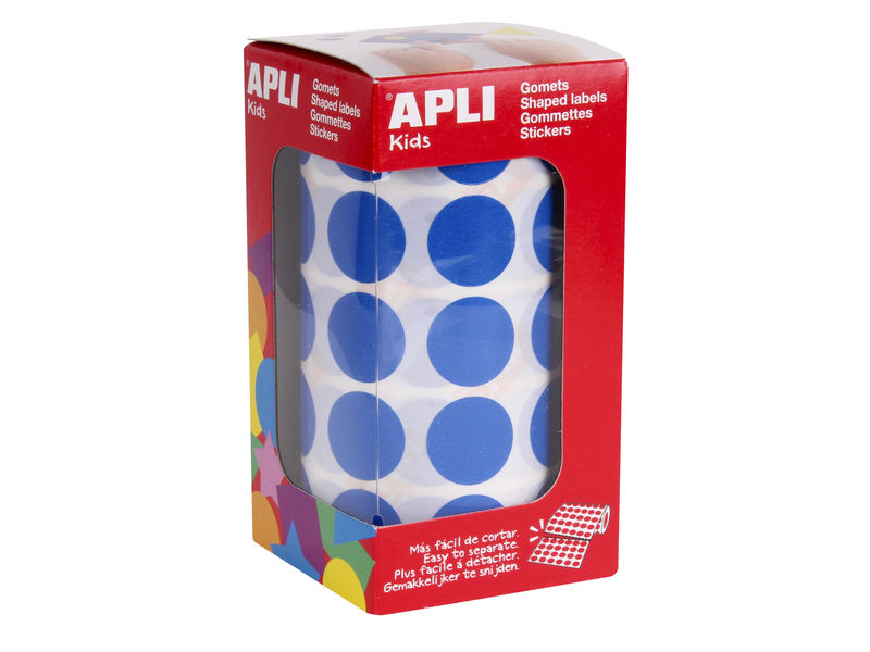 APLI - Rollo 59 HOJAS GOMETS BRILLANTES REDONDOS AZULES 20 MM. Ø (Ref.4860)