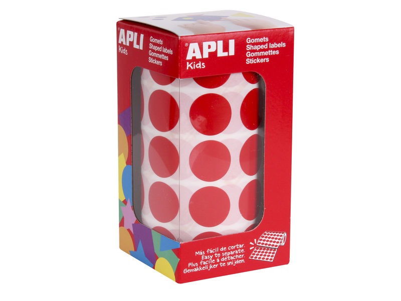 APLI - Rollo 59 HOJAS GOMETS BRILLANTES REDONDOS ROJOS 20 MM. Ø (Ref.4861)