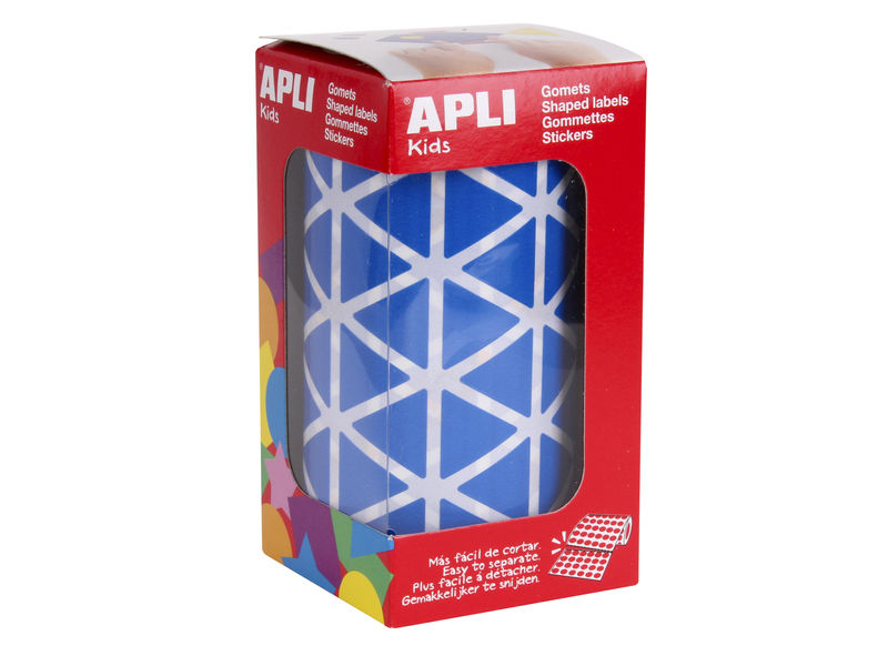 APLI - Rollo 59 HOJAS GOMETS TRIANGULARES AZULES 20X20X20 MM. (Ref.4868)