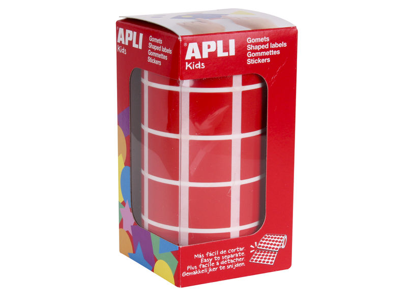 APLI - Gomets Rollo 20 mm Rojo Cuadrado (Ref.4877)