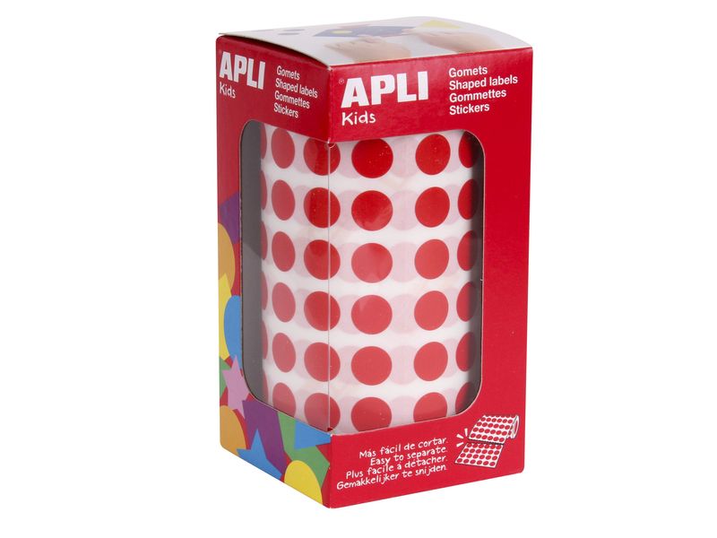 APLI - Gomets Rollo 10,5 mm Rojo Redondo (Ref.4853)