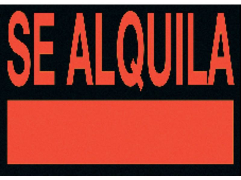 UNIPAPEL - Cartel anunciador Se alquila 700x500 mm Naranja fosforescente y negro PVC (Ref.6161NE)