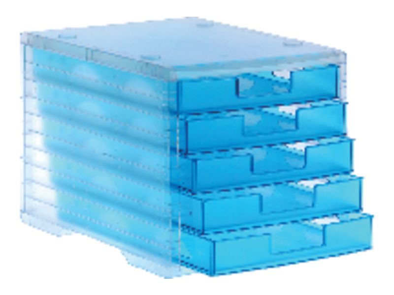 ARCHIVO 2000 - Buc 5 cajones 340X270X255 Azul mar (Ref.4005 LGTL)