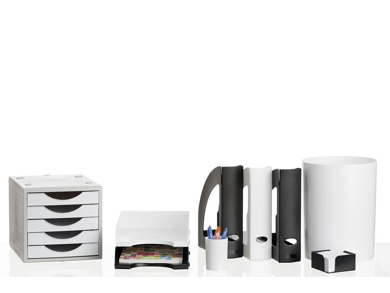 ARCHIVO 2000 - Buc 5 cajones BEN Carcasa gris-cajones blancos 260x340x270 mm. (Ref.4005 BL)