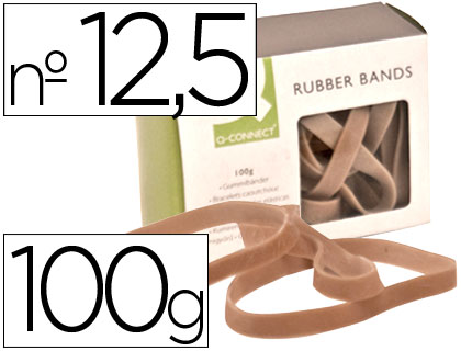 Q-CONNECT - BANDAS ELASTICAS 100 GR 125 X 9 MM NUMERO 12,5 (Ref.KF10596)