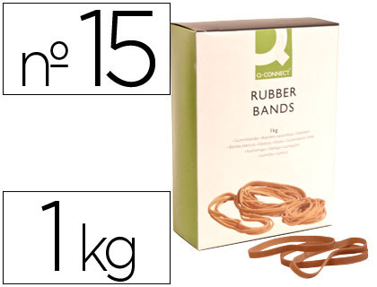 Q-CONNECT - BANDAS ELASTICAS 1000 GR 150 X 9 MM NUMERO 15 (Ref.KF15184)
