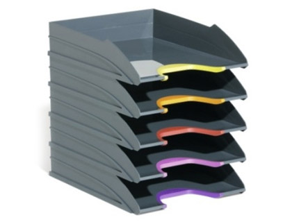 DURABLE - Bandeja de Sobremesa PLASTICO GRIS 255X55X330 MM PACK DE 5 UNIDADES (Ref.7705-57)