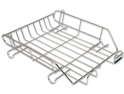 Q-CONNECT - Bandeja de Sobremesa METALICA CROMADA 370X275 MM (Ref.KF04283)