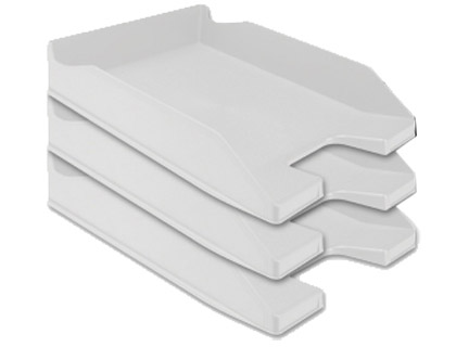 Q-CONNECT - Bandeja de Sobremesa PLASTICO GRIS OPACO (Ref.KF04194)