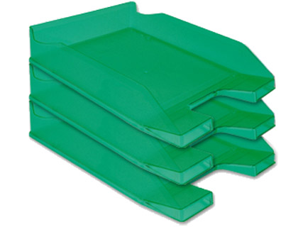 Q-CONNECT - Bandeja de Sobremesa PLASTICO VERDE TRANSPARENTE (Ref.KF04198)