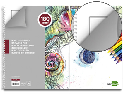 LIDERPAPEL - BLOC DIBUJO LINEAL ESPIRAL 460X325MM 20 HOJAS 180 G/M2 CON RECUADRO (Ref.DA15)