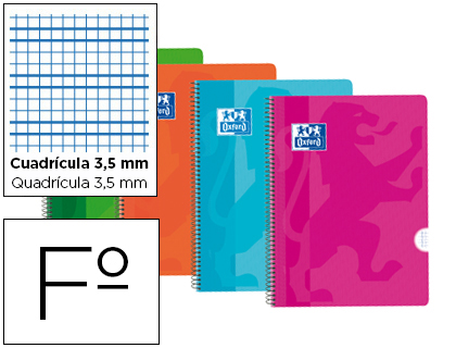 OXFORD - BLOC ESPIRAL TAPA PLASTICO OPTIK PAPER FOLIO 80 HOJAS 90 GR PAUTADO 3,5 MM (Ref.400042330)
