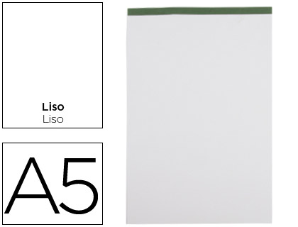 LIDERPAPEL - BLOC NOTAS LISO A5 80 HOJAS 60 G/M2 PERFORADO SIN TAPA (Ref.BN20)