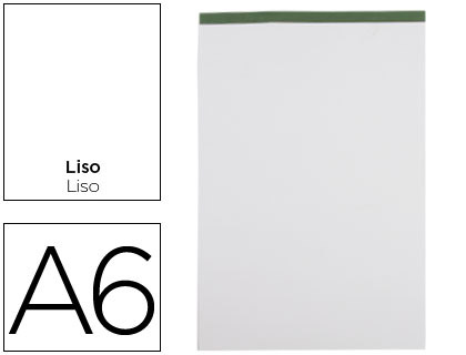 LIDERPAPEL - BLOC NOTAS LISO A6 80 HOJAS 60 G/M2 PERFORADO SIN TAPA (Ref.BN18)