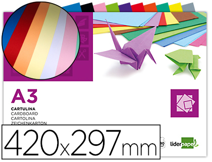 LIDERPAPEL - BLOC TRABAJOS MANUALES CARTULINA 297X420MM 10 HOJAS COLORES SURTIDOS (Ref.TM09)