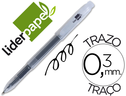 LIDERPAPEL - BOLIGRAFO SUPER GEL PUNTA 0.5 MM NEGRO 