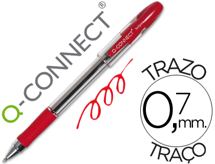 Q-CONNECT - BOLIGRAFO DELTA ROJO -SUJECION DE CAUCHO -CON CAPUCHON (Ref.KF00377)