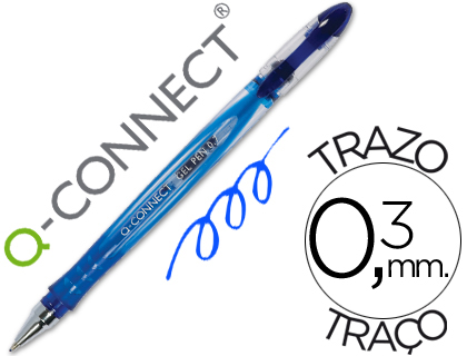Q-CONNECT - BOLIGRAFO TINTA GEL AZUL 0.7 MM SUJECION DE CAUCHO (Ref.KF21717)