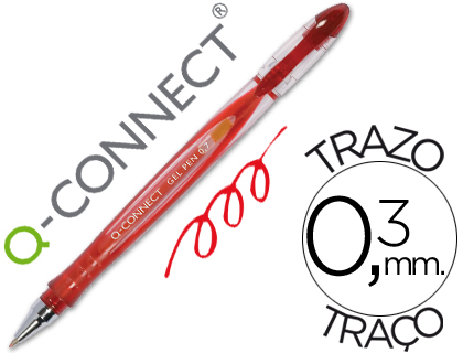 Q-CONNECT - BOLIGRAFO TINTA GEL ROJO 0.7 MM SUJECION DE CAUCHO (Ref.KF21718)