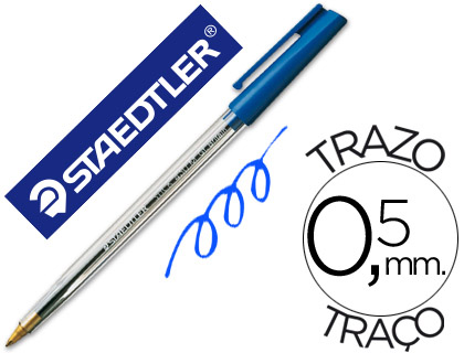 STAEDTLER - BOLIGRAFO STICK AZUL CON CAPUCHON (Ref.430M3CP5)
