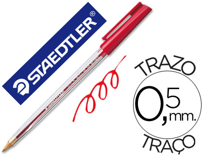 STAEDTLER - BOLIGRAFO STICK ROJO CON CAPUCHON (Ref.430M2CP5)