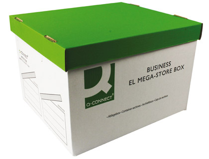 Q-CONNECT - CAJON Cartón PARA 4 CAJAS Archivador Definitivo FOLIO MONTAJE AUTOMATICO MEDIDAS INTERIOR 295X383X430MM (Ref.KF21738)