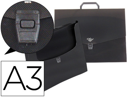 BEAUTONE - CARPETA PORTADOCUMENTOS 34910 POLIPROPILENO DIN A3 CON ASA Y BROCHE 