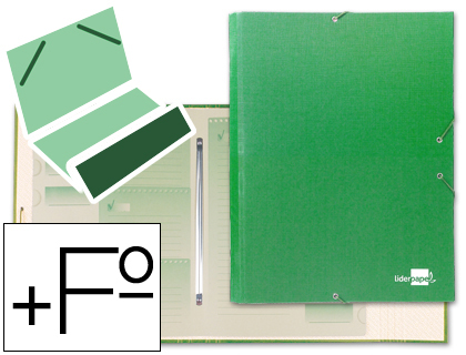 LIDERPAPEL - CARPETA CLASIFICADORA 12 DEPARTAMENTOS FOLIO PROLONGADO Cartón FORRADO VERDE CLARO (Ref.CS07)