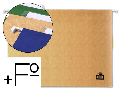 LIDERPAPEL - CARPETA COLGANTE FOLIO PROLONGADO KRAFT (Ref.SF03)