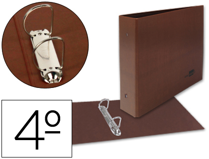 LIDERPAPEL - CARPETA DE 2 ANILLAS 25MM MIXTAS CUARTO APAISADO Cartón CUERO FORRADO COMPRESOR PLASTICO (Ref.CA35)