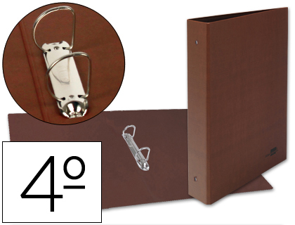 LIDERPAPEL - CARPETA DE 2 ANILLAS 25MM MIXTAS CUARTO Cartón CUERO FORRADO COMPRESOR PLASTICO (Ref.CA34)