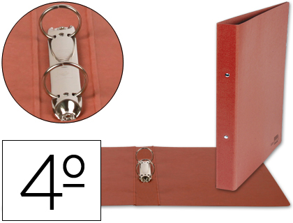LIDERPAPEL - CARPETA DE 2 ANILLAS 25MM REDONDAS CUARTO Cartón CUERO (Ref.CA05)