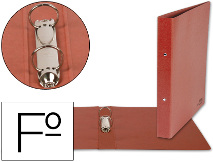 LIDERPAPEL - CARPETA DE 2 ANILLAS 25MM REDONDAS FOLIO Cartón CUERO (Ref.CA01)