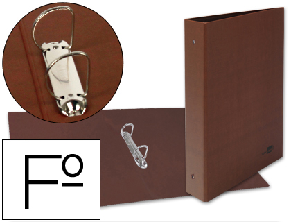 LIDERPAPEL - CARPETA DE 2 ANILLAS 40MM MIXTAS FOLIO Cartón CUERO FORRADO COMPRESOR PLASTICO (Ref.CH16)