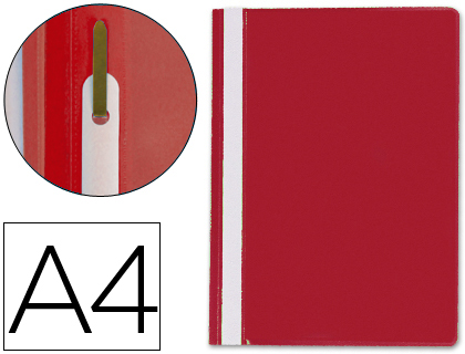 Q-CONNECT - CARPETA DOSSIER FASTENER PLASTICO DIN A4 ROJA (Ref.KF01455)