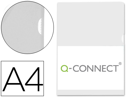 Q-CONNECT - CARPETA DOSSIER UÑERO PLASTICO DIN A4 120 MICRAS TRANSPARENTE CAJA DE 100 UNIDADES (Ref.KF24002)