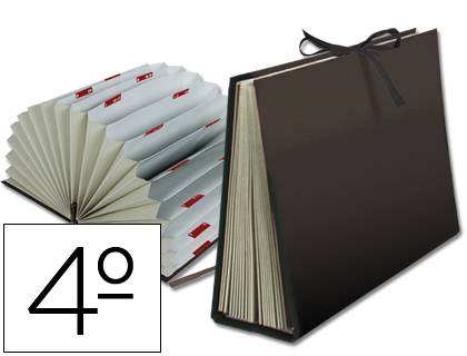 LIDERPAPEL - CARPETA FUELLE CUARTO Cartón FORRADO NEGRA (Ref.FU04)