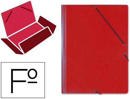 SARO - CARPETA GOMAS SOLAPAS Cartón TAMAÑO FOLIO ROJO (Ref.314)