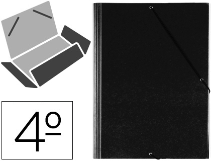 SARO - CARPETA GOMAS SOLAPAS PLASTICO CUARTO NEGRO (Ref.121-G-NE)