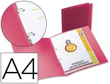 LIDERPAPEL - CARPETA 2 ANILLAS REDONDAS MINI 15 MM 49070 POLIPROPILENO DIN A4 ROJA (Ref.CA63)