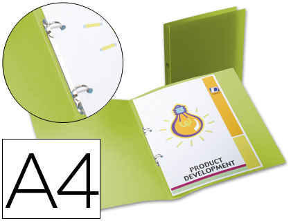 LIDERPAPEL - CARPETA 2 ANILLAS REDONDAS MINI 15 MM 49073 POLIPROPILENO DIN A4 VERDE (Ref.CA66)