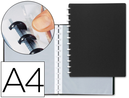LIDERPAPEL - CARPETA DIN A4 CON 20 FUNDAS INTERCAMBIABLES COLOR NEGRO (Ref.WA03)